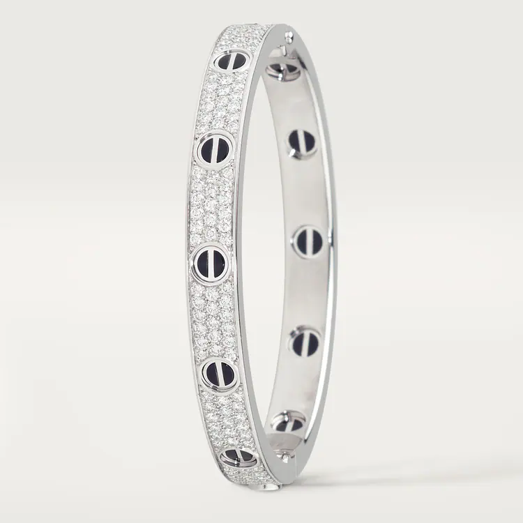 LOVE BRACELET, DIAMOND-PAVED, CERAMIC