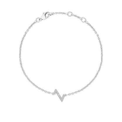 Volt Upside Down Chain Bracelet, White Gold And Diamonds