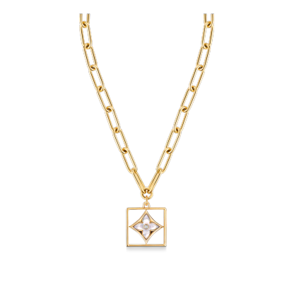 B Blossom Necklace, Yellow Gold, White Mother-Of-Pearl And Diamonds