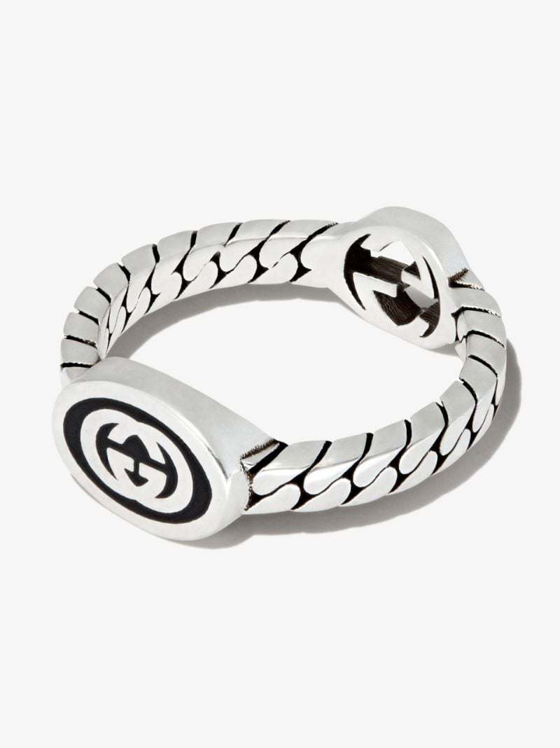 Sterling Silver Interlocking G Chain Ring
