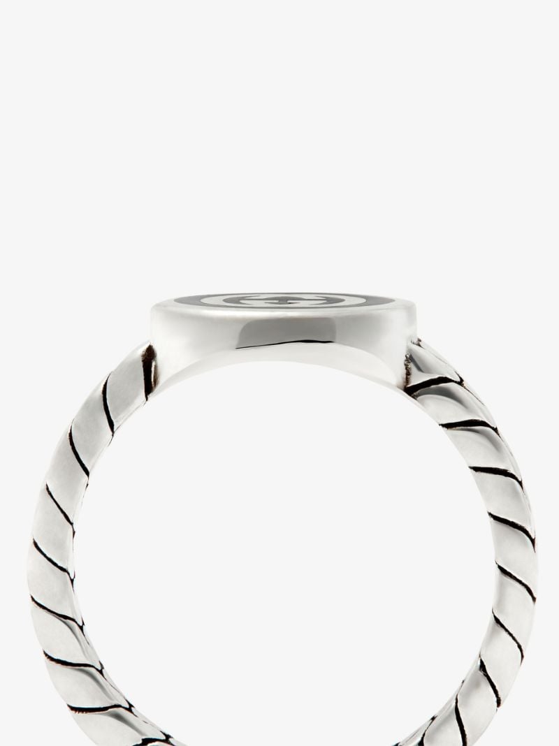 Sterling Silver Interlocking G Chain Ring