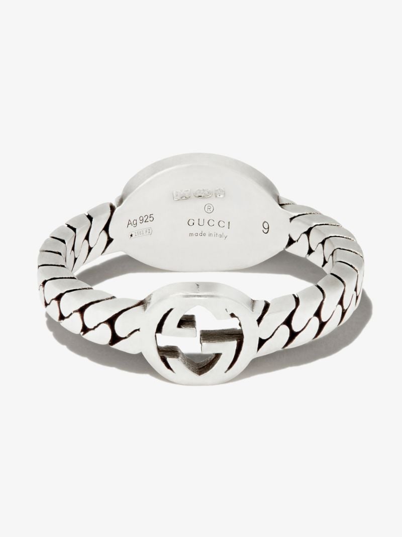 Sterling Silver Interlocking G Chain Ring