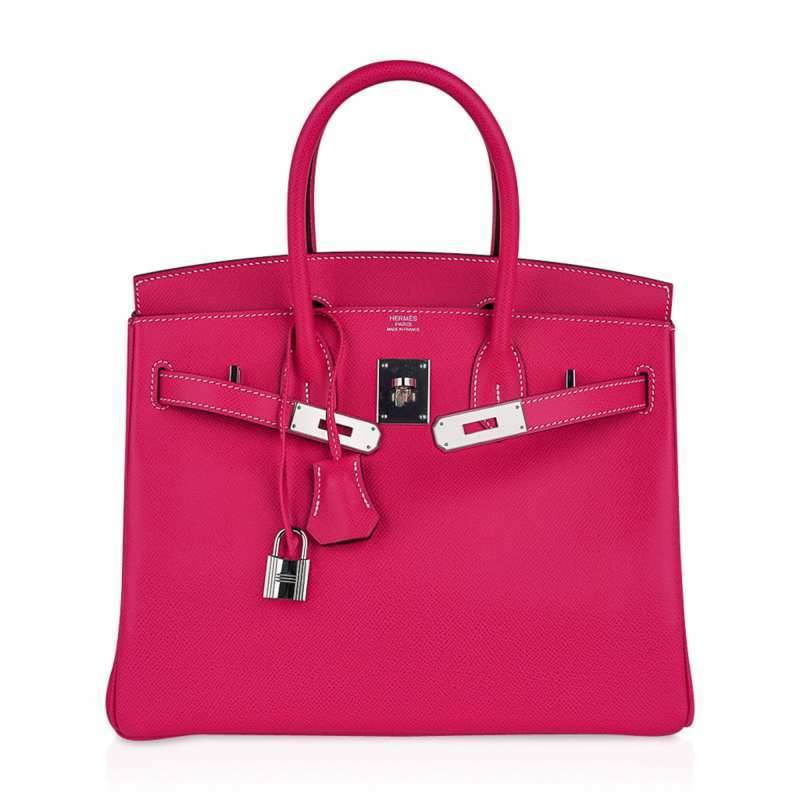 Birkin 30 Bag Rose Tyrien Candy Epsom Limited Edition Palladium