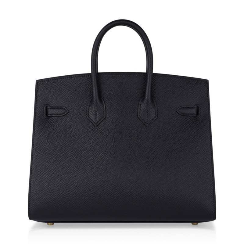 Birkin Sellier 25 Black Gold Hardware Epsom Leather New w/Box