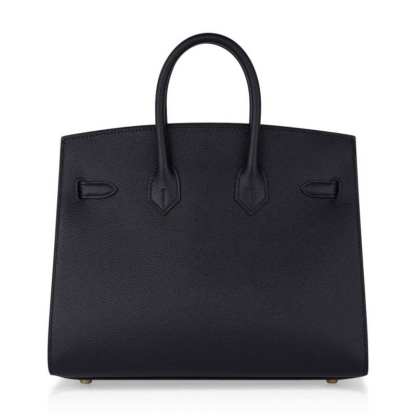 Birkin Sellier 25 Black Gold Hardware Epsom Leather New w/Box