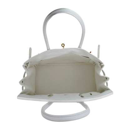 Birkin 30 Bag White Clemence Leather with Gold Hardware
