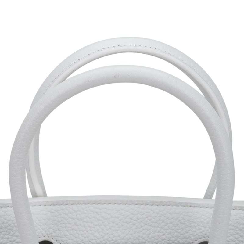Birkin 30 Bag White Clemence Leather with Gold Hardware