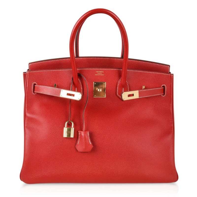 Birkin 35 Bag Rouge Casaque Candy Limited Edition Epsom Gold