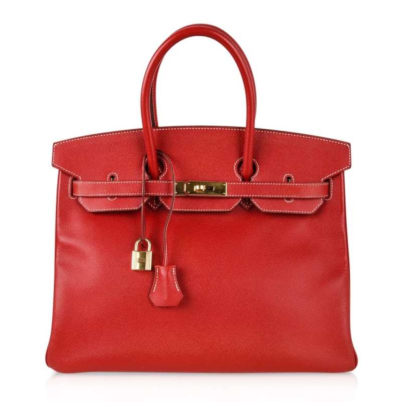 Birkin 35 Bag Rouge Casaque Candy Limited Edition Epsom Gold