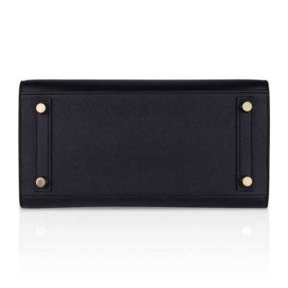 Birkin Sellier 25 Black Gold Hardware Epsom Leather New w/Box