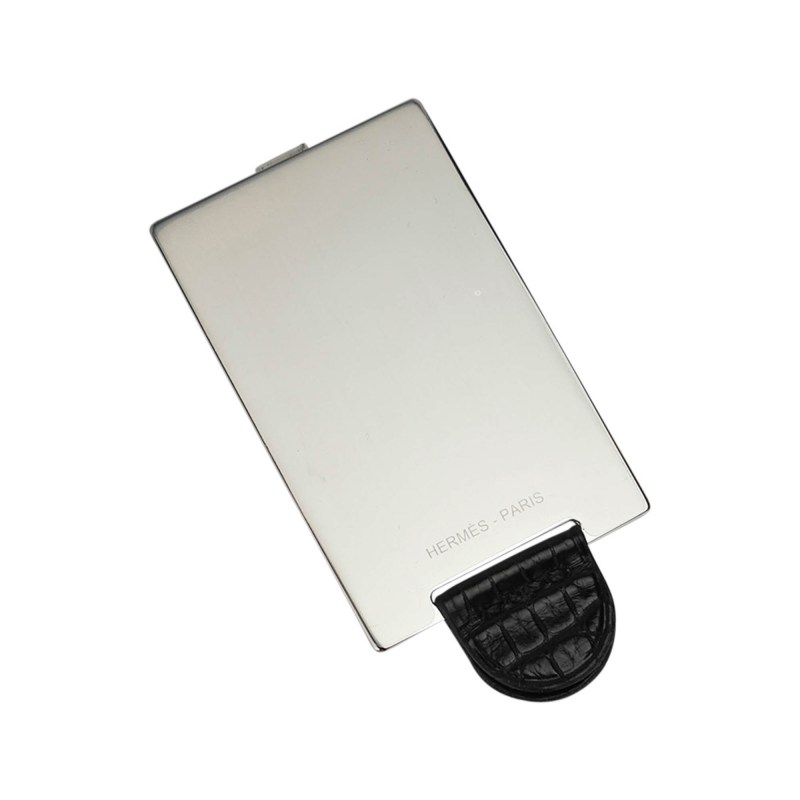 Mini Constance 18 Bag Black Matte Alligator with Gold Hardware and Mirror