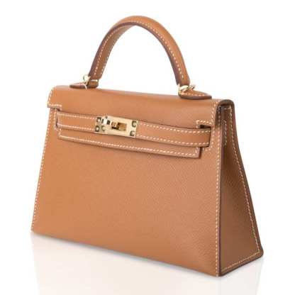 Mini Kelly 20 Bag Sellier Gold Epsom with Gold Hardware