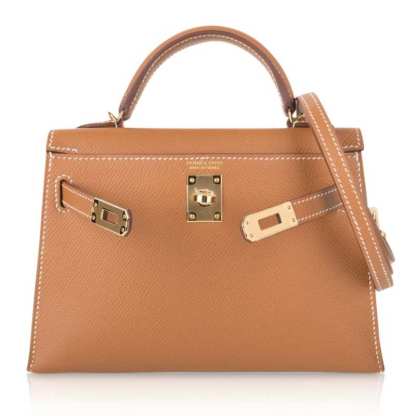 Mini Kelly 20 Bag Sellier Gold Epsom with Gold Hardware