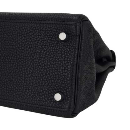 Kelly 32 Retourne Bag Black Togo Leather with Palladium Hardware