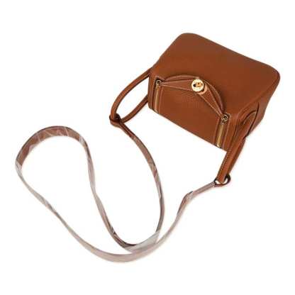 Mini Lindy 20 Bag Gold Clemence Leather with Gold Hardware