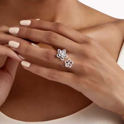 Wild Flower Double Diamond Ring