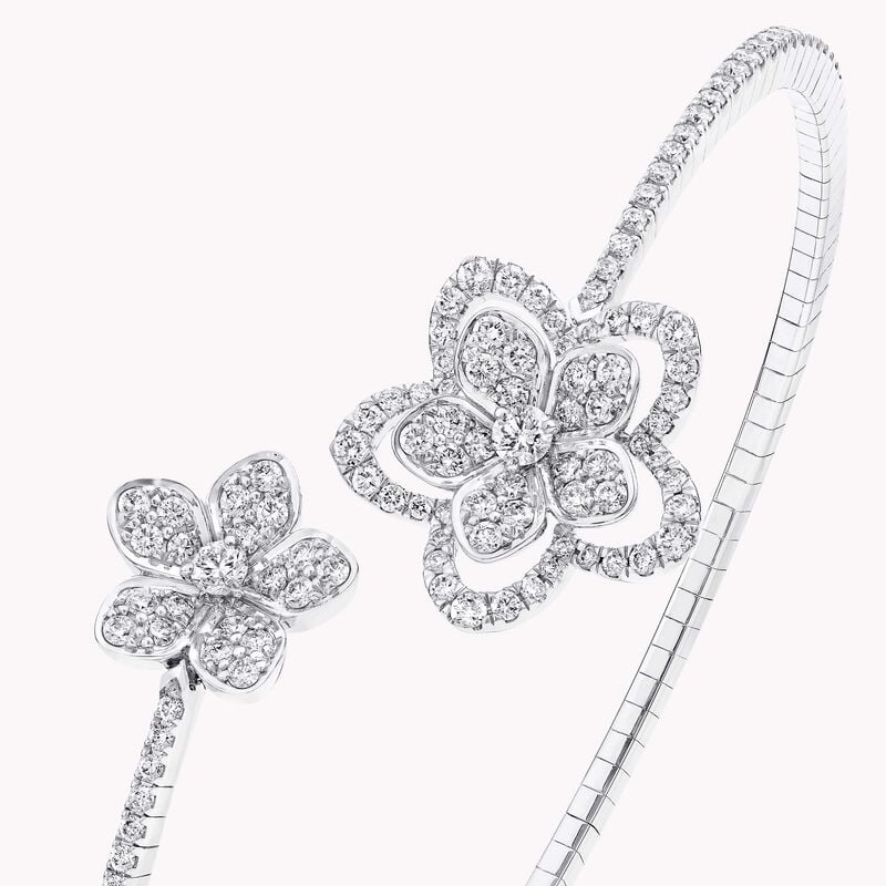 Wild Flower Twist Diamond Bangle