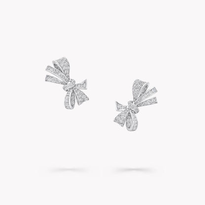 Tilda’s Bow Classic Diamond Stud Earrings WHITE GOLD