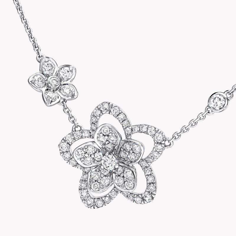 Wild Flower Double Diamond Pendant