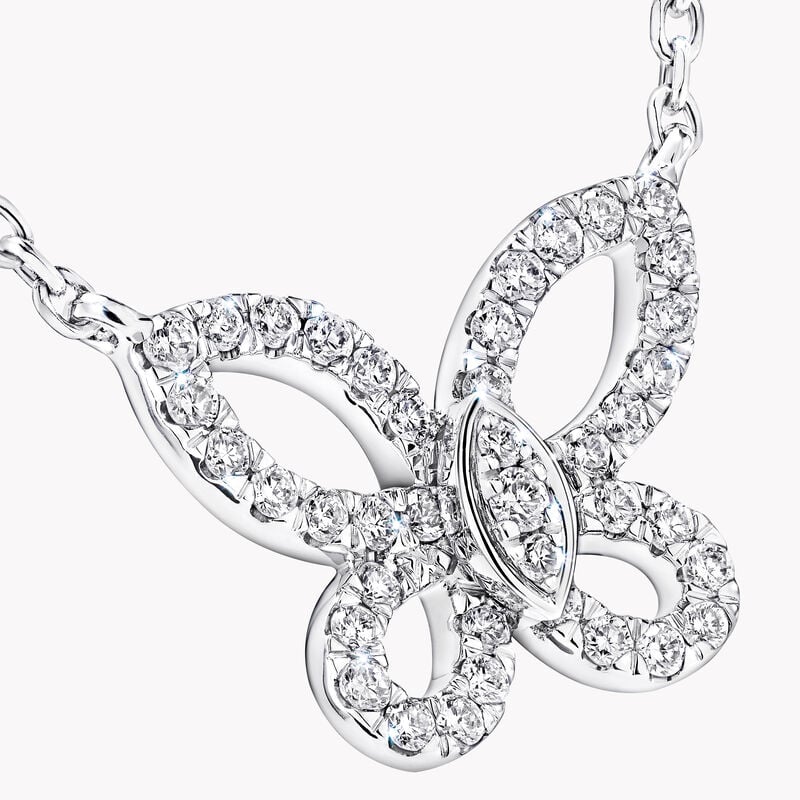Mini Butterfly Silhouette Diamond Pendant