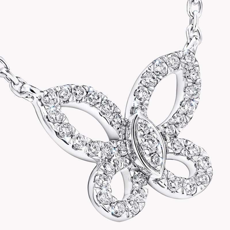 Mini Butterfly Silhouette Diamond Pendant