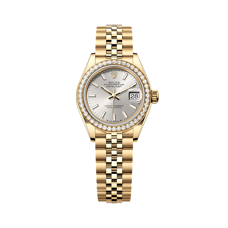 Rothtlex Lady-Datejust, Oyster, 28 mm, yellow gold and diamonds, Reference m279138rbr-0012