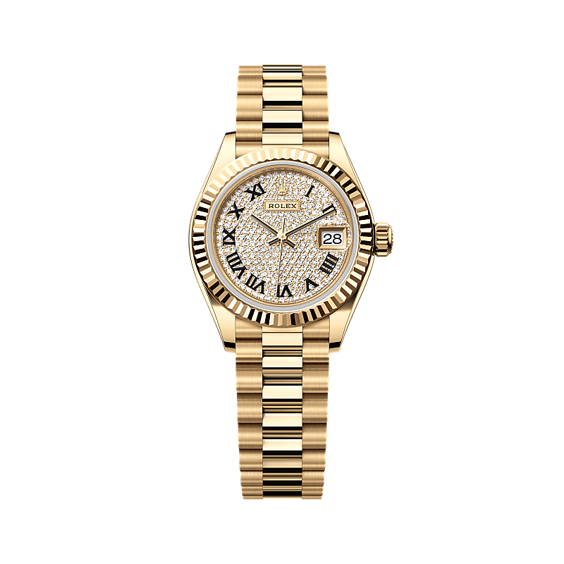 Rothtlex Lady-Datejust Oyster, 28 mm, yellow gold, Reference m279178-0031