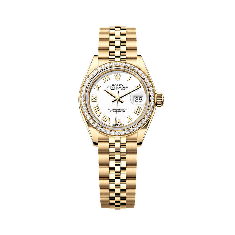 Rothtlex Lady-Datejust, Oyster, 28 mm, yellow gold and diamonds. Reference m279138rbr-0032