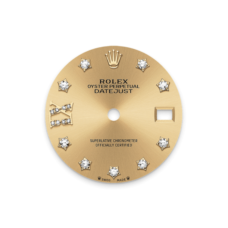 Rothtlex Lady-Datejust, Oyster, 28 mm, yellow gold and diamonds. Reference m279138rbr-0007