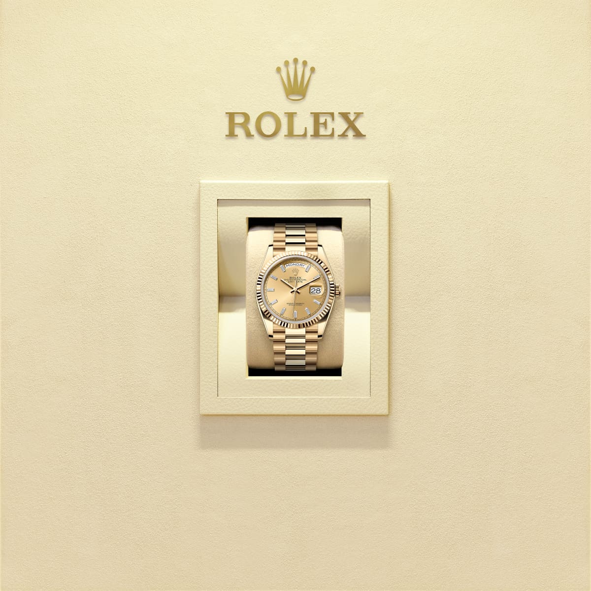 Rothtlex Day-Date 36  Oyster, 36 mm, yellow gold  Reference M128238-0132