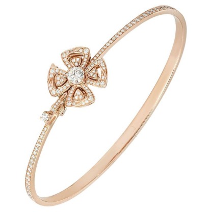 BVLthtGARI ROSE GOLD DIAMOND FIOREVER BRACELET