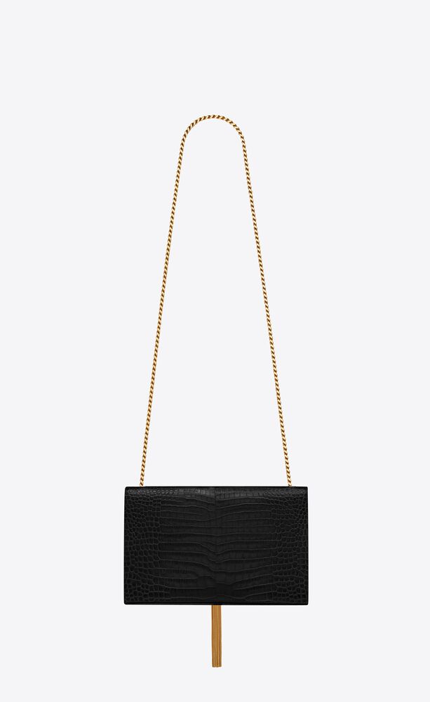 KATE MEDIUM TASSEL IN CROCODILE-EMBOSSED LEATHER