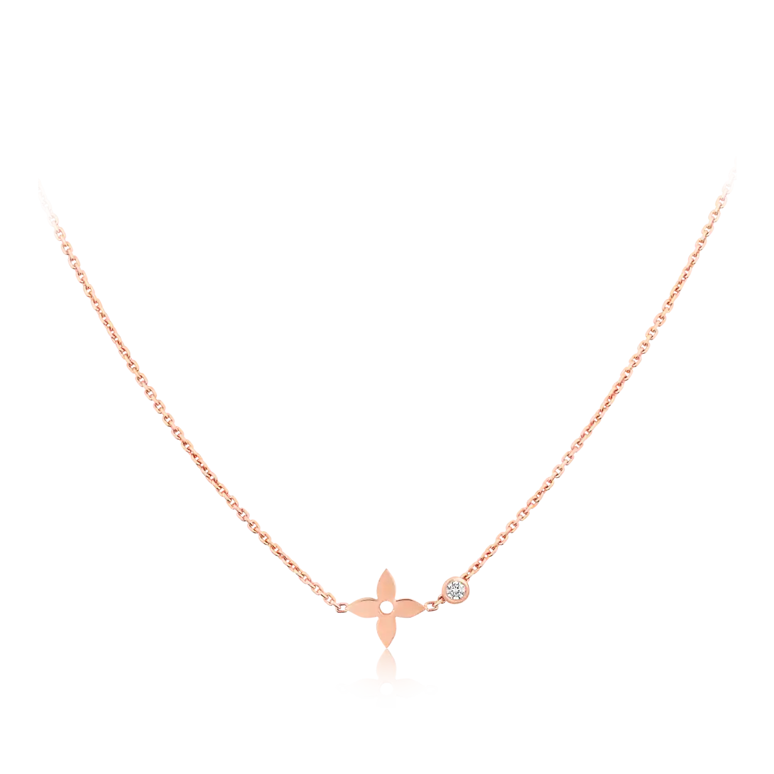 Idylle Blossom pendant, pink gold and diamond