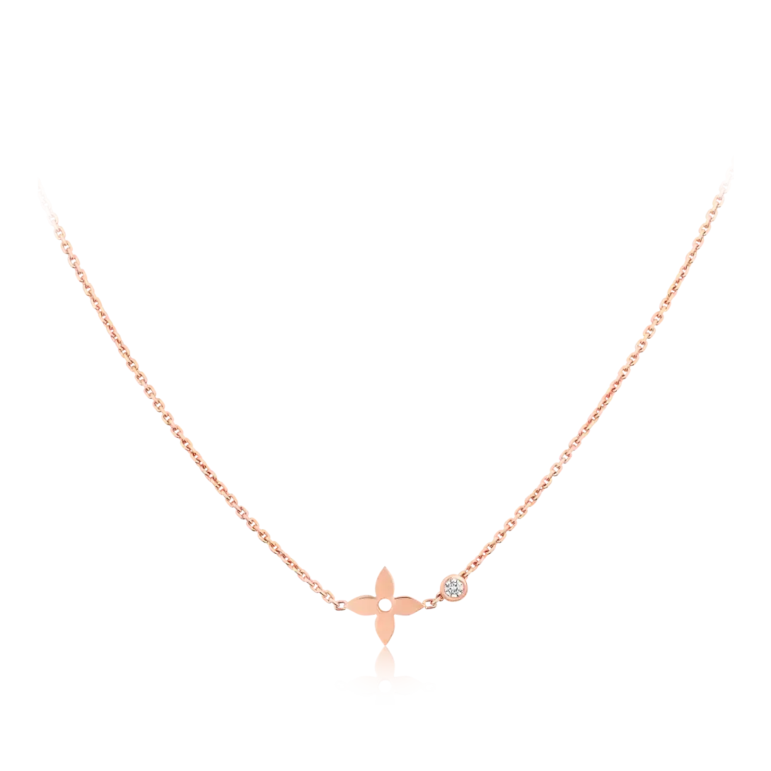 Idylle Blossom pendant, pink gold and diamond