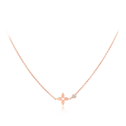 Idylle Blossom pendant, pink gold and diamond