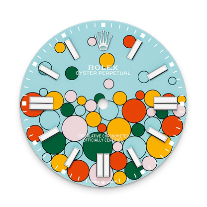 Oyster Perpetual 41, Oystersteel, 41mm, Turquoise Celebration Motif Dial, Ref# 124300-0008
