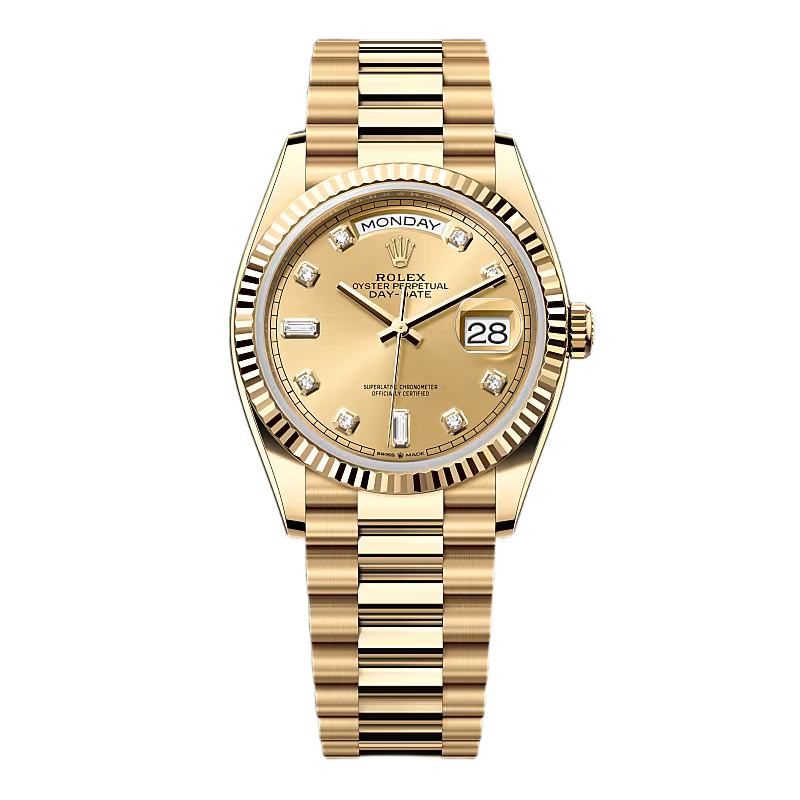 Rothtlex Day-Date 36  Oyster, 36 mm, yellow gold m128238-0008