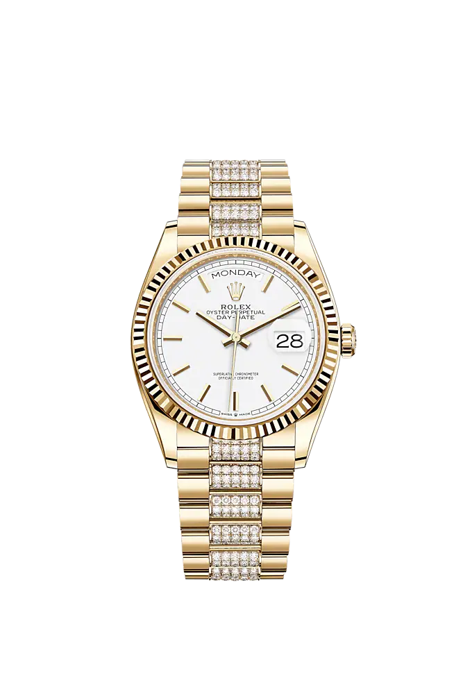 Day-Date, 36mm, 18k Yellow Gold, Ref# 128238-0082