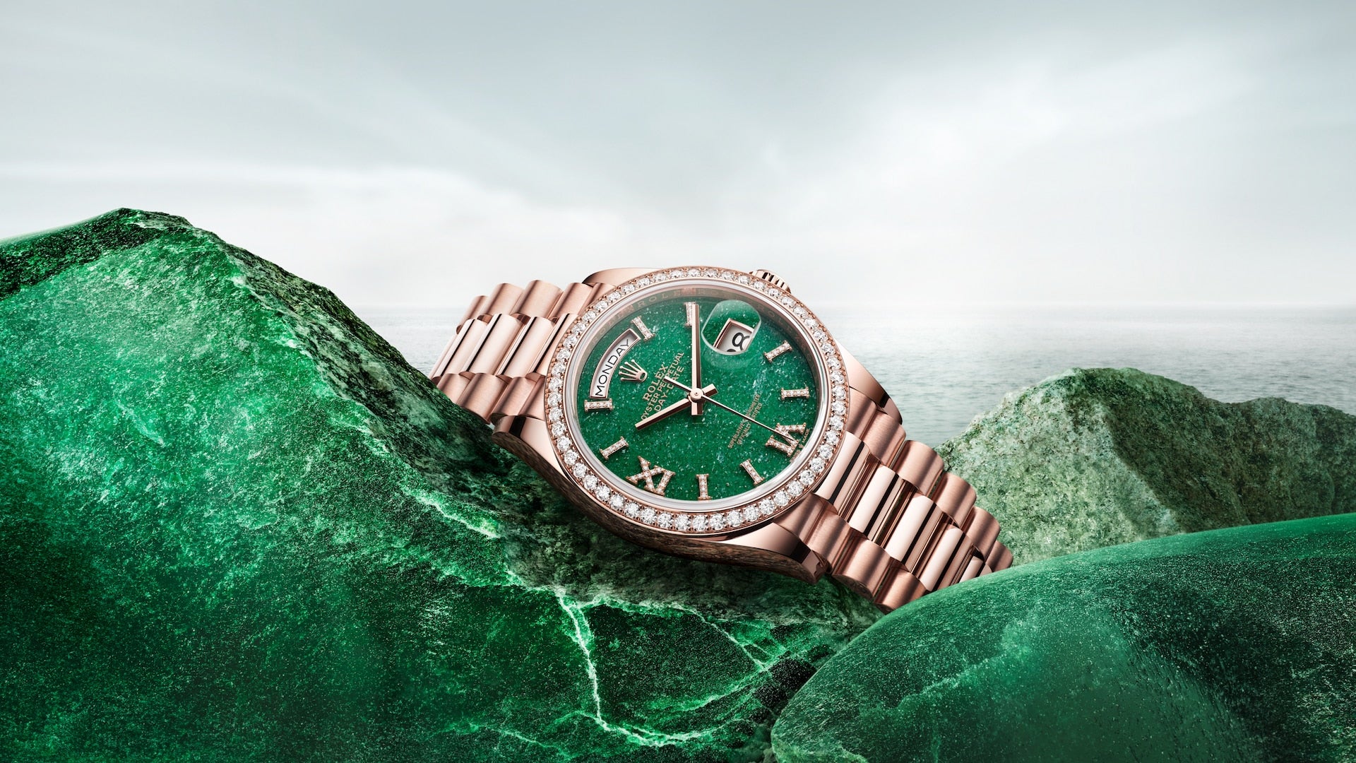 Day-Date 36, 18k Everose Gold with Diamond-set, 36mm, Ref# 128345rbr-0068