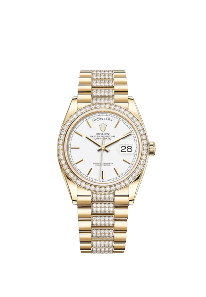 Day-Date, 36mm, 18k Yellow Gold, Ref# 128348rbr-0048