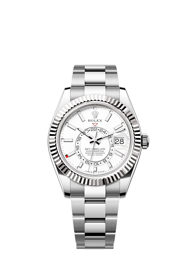 Sky-Dweller, 42mm, Oystersteel and 18k White Gold, White, Oyster, Ref# 336934-0003