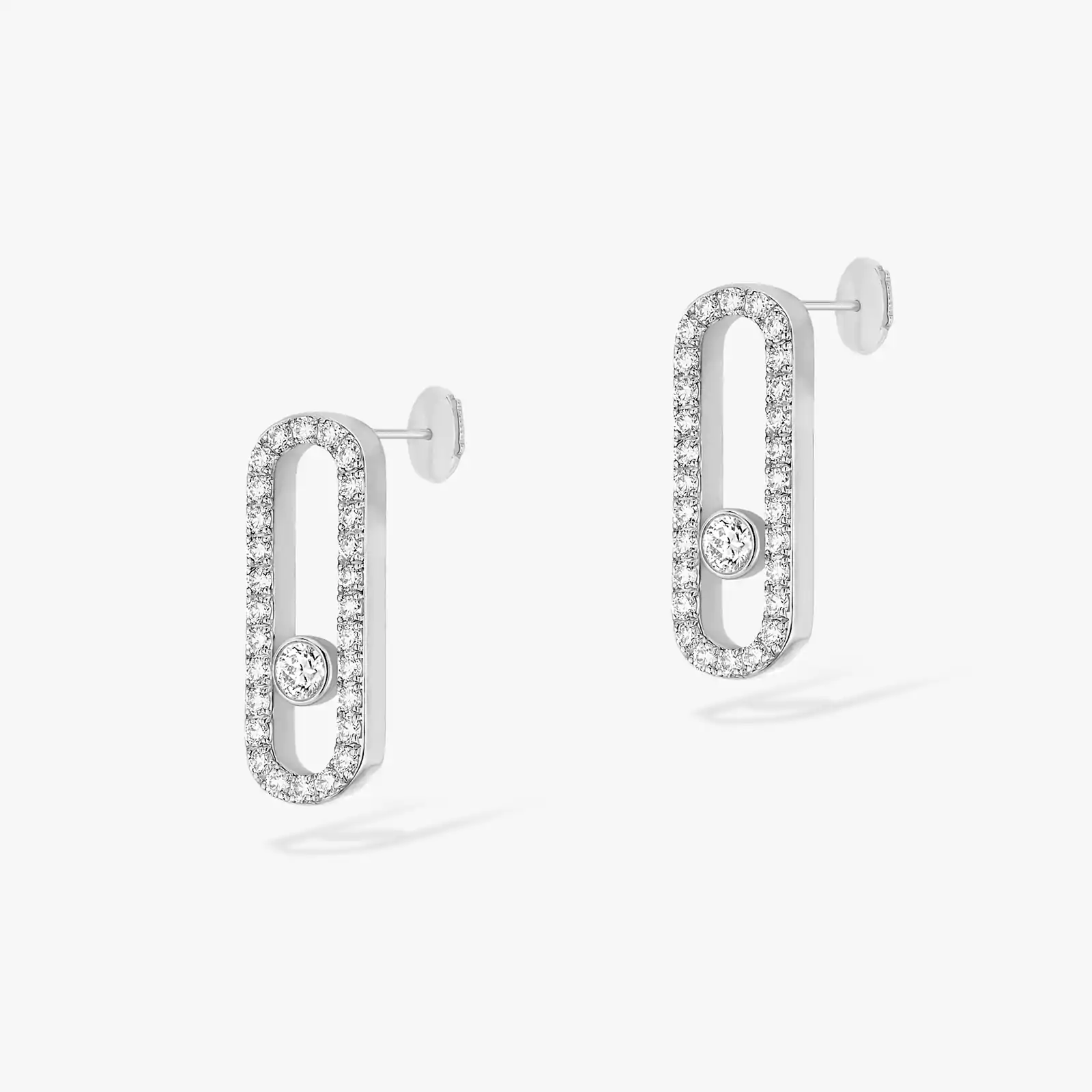 Move Uno Diamond Pavé Earrings White Gold Diamond Earrings