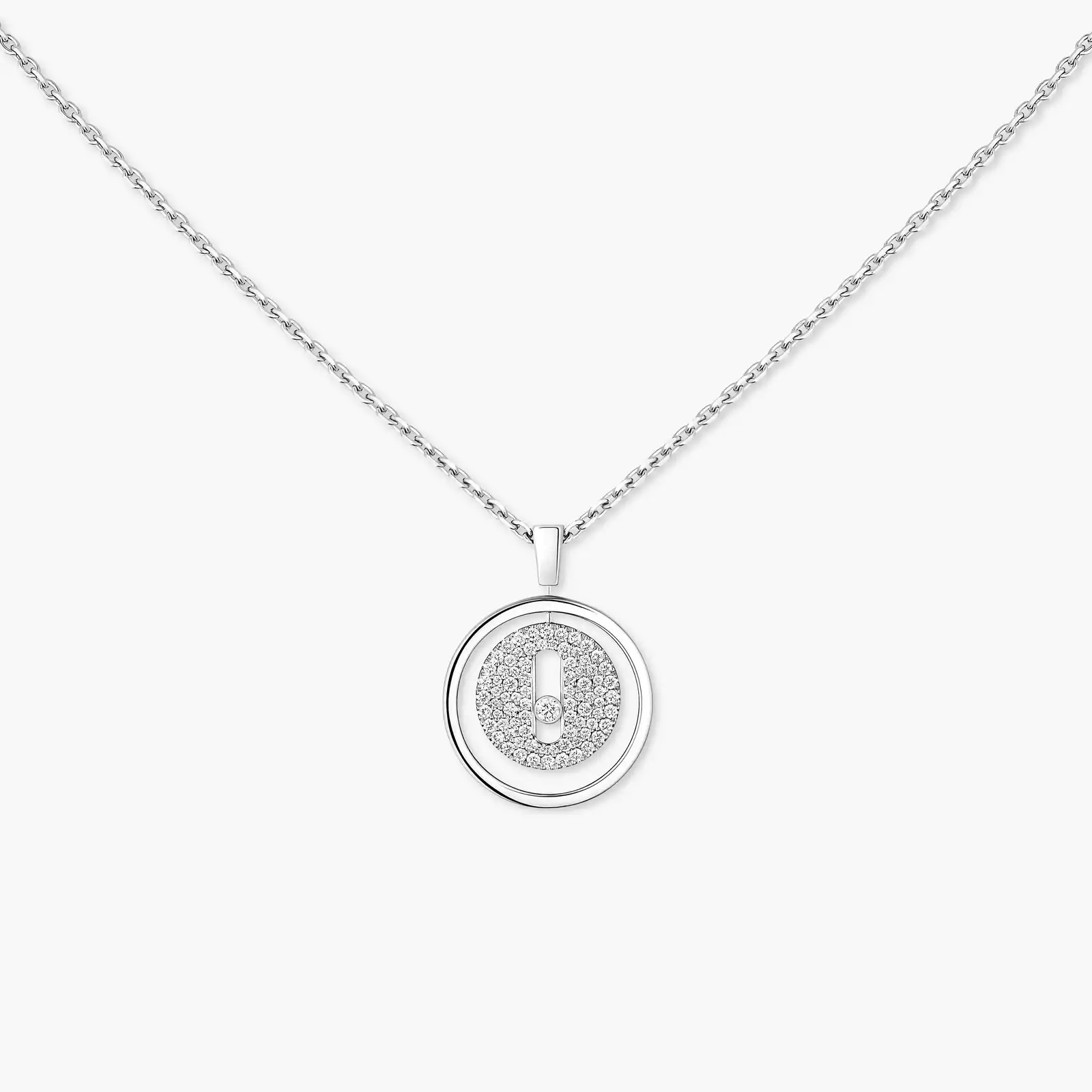 Lucky Move PM Pavé Collier Diamant Or Blanc