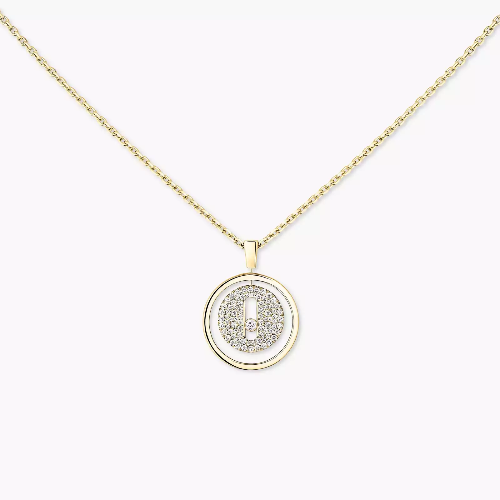 Lucky Move PM Pavé Collier Diamant Or Jaune