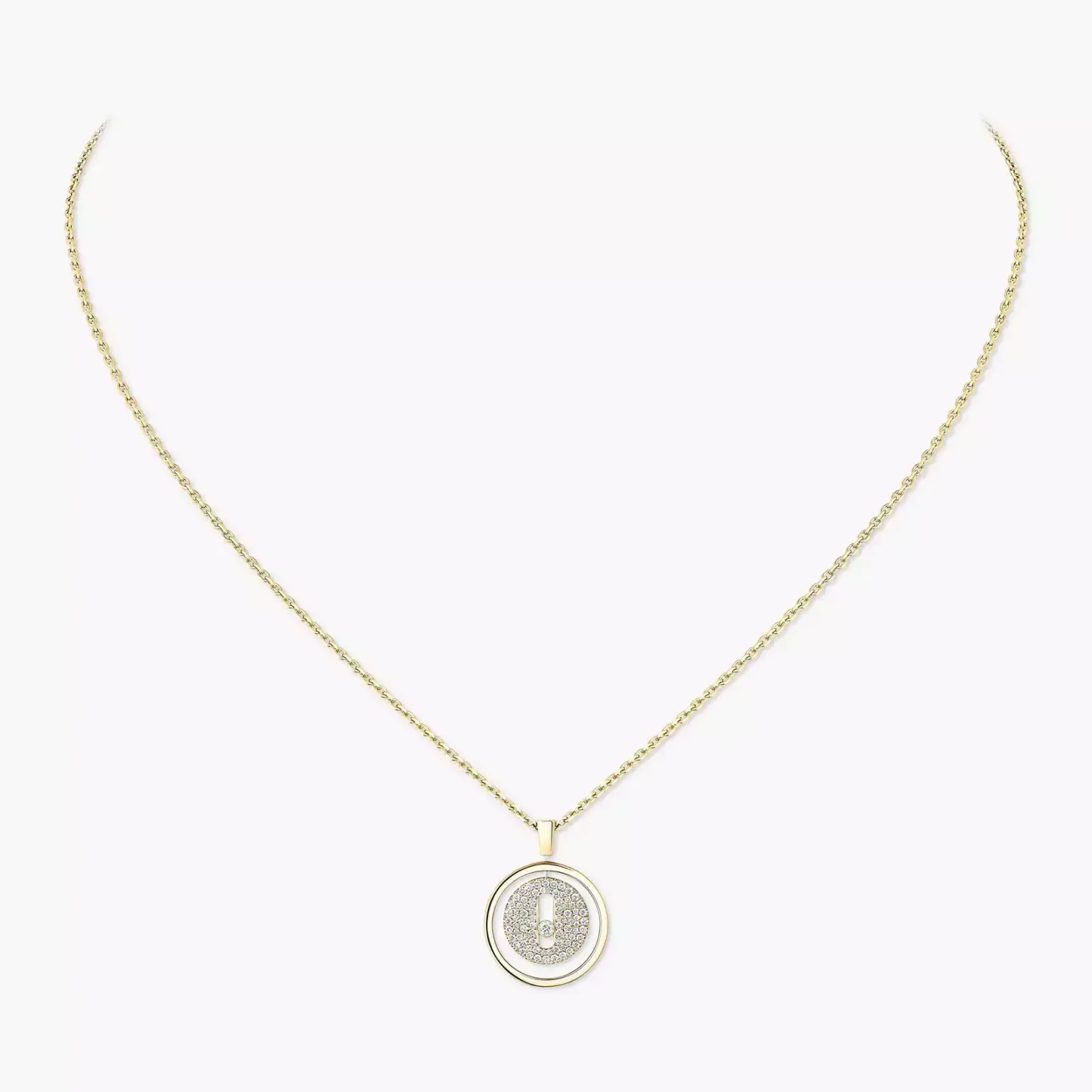 Lucky Move PM Pavé Collier Diamant Or Jaune