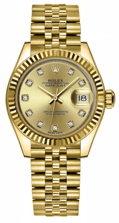 Lady-Datejust 28 Champagne Diamond Dial Women's Watch 279178-0024