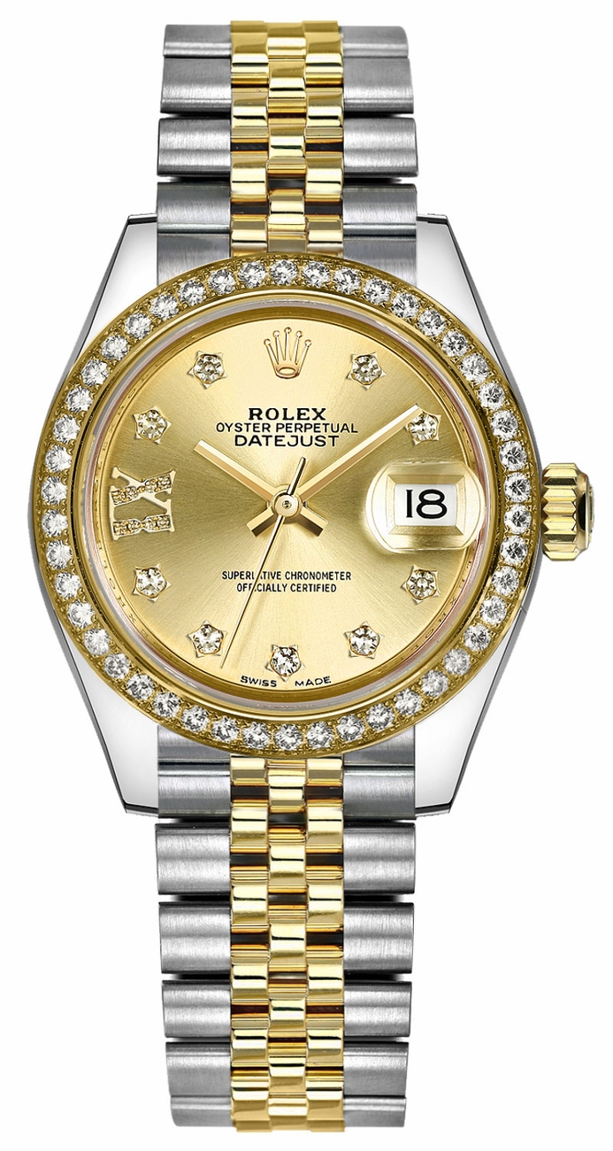 Lady-Datejust 28 Champagne Diamond Jubilee Bracelet Watch 279383RBR-0021