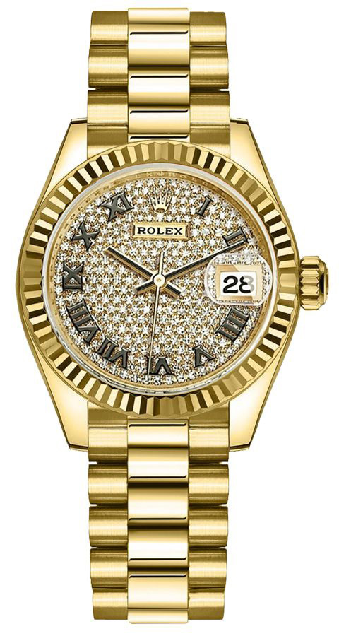 Lady-Datejust 28 Yellow Gold Diamonds Women's Watch 279178-0031