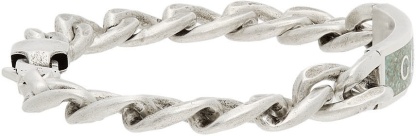 Silver Enamel Logo Bracelet