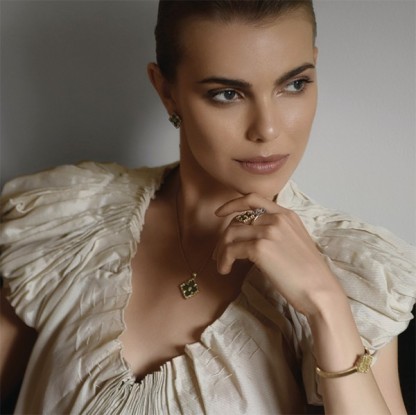 Bucthtcellati Opera Tulle Diamond Green Enamel Pendant Necklace